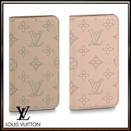 Louis Vuitton MAHINA Leather iPhone X iPhone XS Logo Smart Phone Cases 