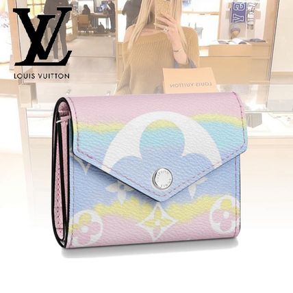 Louis Vuitton 2020 SS Monogram Tie dye Leather Folding Wallet Logo Folding Wallets M69341 