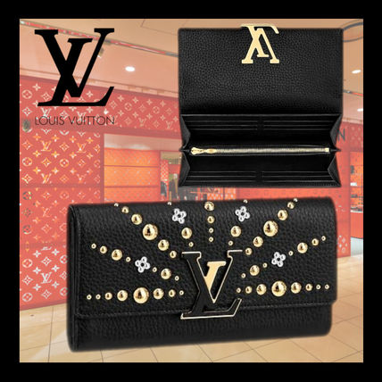 Louis Vuitton 2019 SS Leather Folding Wallet Logo Long Wallets 