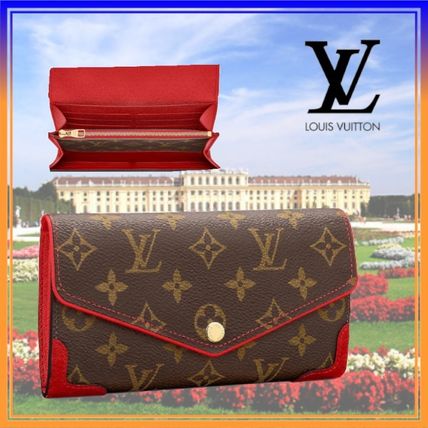 Louis Vuitton PORTEFEUILLE SARAH Monogram Calfskin Canvas Leather Logo Long Wallets M61184 