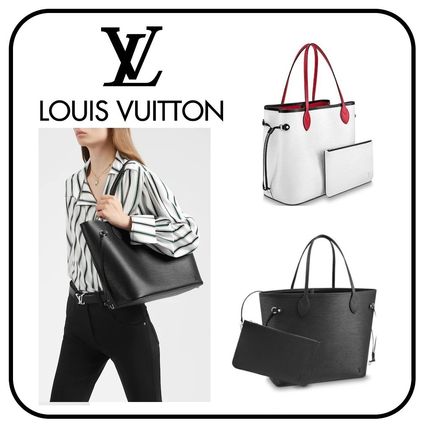 Louis Vuitton Casual Style Plain Leather Office Style Totes 