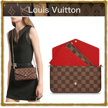 Louis Vuitton DAMIER Leather Logo Shoulder Bags N63032 
