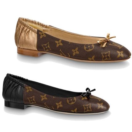 Louis Vuitton 2020 21AW Monogram Leather Logo Ballet Shoes 