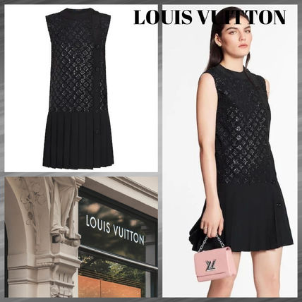 Louis Vuitton 2020 21AW Short Monogram Silk Sleeveless Plain Party Style 