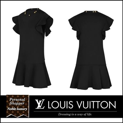 Louis Vuitton 2020 21AW Short Flared Plain Cotton Short Sleeves Party Style 