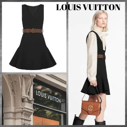 Louis Vuitton 2020 21AW Short Casual Style Wool Silk Sleeveless Flared V Neck Plain 