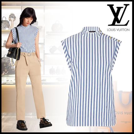 Louis Vuitton 2020 21AW Stripes Silk Sleeveless Cotton Medium Office Style 1A6135 1A6134 1A6133 1A6132 1A6131 