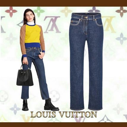 Louis Vuitton 2020 21AW Plain Cotton Long Logo Jeans 1A88QT 1A83TI 1A83TH 1A83TG 1A83TF 1A83TE 1A83TD 