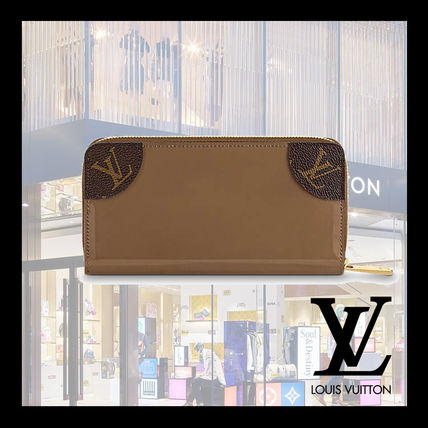Louis Vuitton Leather Long Wallet Logo Long Wallets 