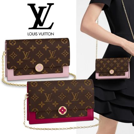 Louis Vuitton Flower Patterns Monogram Casual Style Calfskin Canvas 