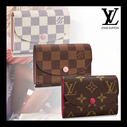 Louis Vuitton Monogram Unisex Calfskin Plain Leather Folding Wallet 