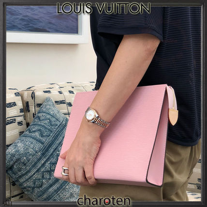 Louis Vuitton EPI 2018 19AW Calfskin Bag in Bag 2WAY Plain Elegant Style Clutches 