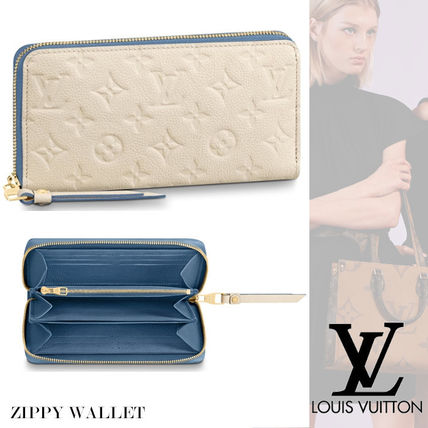 Louis Vuitton MONOGRAM Plain Leather Logo Long Wallets 