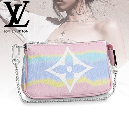 Louis Vuitton 2020 SS Monogram Tie dye Leather Logo PouchesCosmetic Bags M69269 