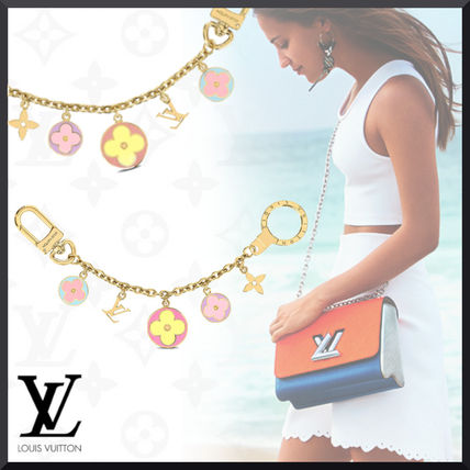Louis Vuitton Flower Patterns Monogram Chain Logo KeychainsBag Charms M69554 
