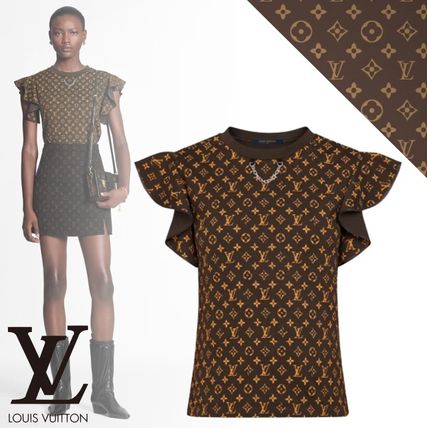 Louis Vuitton 2020 21AW Flounce Sleeve Monogram Top 1A84A6 
