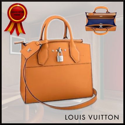Louis Vuitton CITY STEAMER 2020 SS Casual Style Calfskin Blended Fabrics 3WAY Bi color Plain 