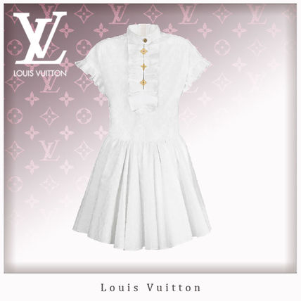 Louis Vuitton 2020 Cruise Casual Style Blended Fabrics Plain Cotton Short Sleeves 1A61CZ