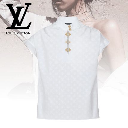 Louis Vuitton 2020 21AW Monogram Cotton Short Sleeves Office Style Elegant Style 1A5M04 