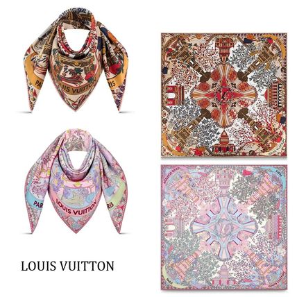 Louis Vuitton Flower Patterns Silk Logo Lightweight ScarvesShawls M76406 M76407 