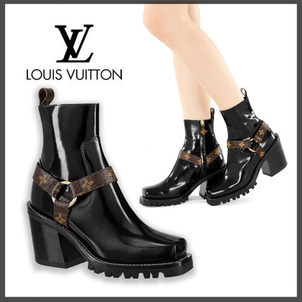 Louis Vuitton 2020 SS Monogram Square Toe Rubber Sole Casual Style Leather 