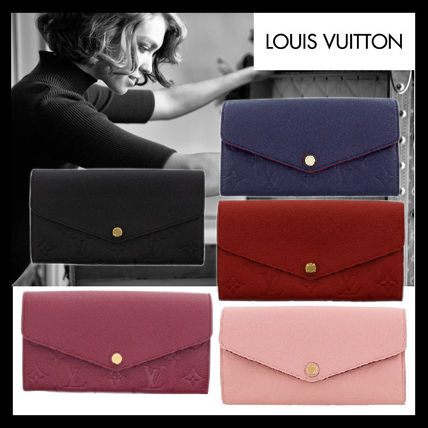 Louis Vuitton PORTEFEUILLE SARAH Monogram Leather Long Wallets 