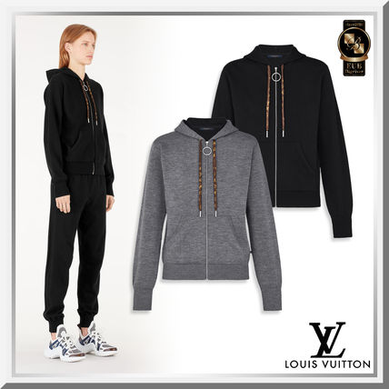 Louis Vuitton 2020 SS Monogram Cashmere Long Sleeves Plain Cotton Medium Cashmere 1A4PG4 1A4PFX 