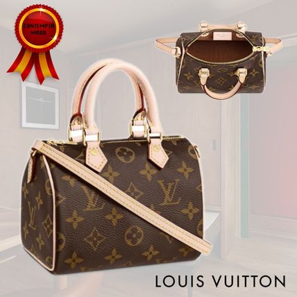 Louis Vuitton SPEEDY 2020 SS Monogram Casual Style Canvas 3WAY Leather Elegant Style 