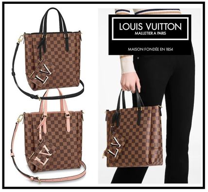 Louis Vuitton DAMIER Casual Style Canvas A4 2WAY Leather Office Style 