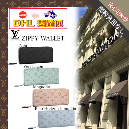 Louis Vuitton MAHINA 2019 SS Monogram Leather Long Wallet Logo Long Wallets 