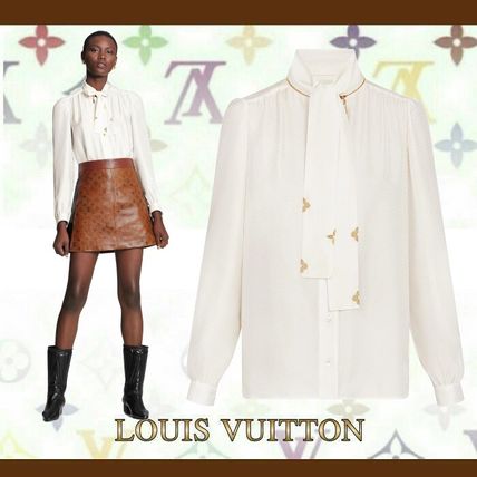 Louis Vuitton 2020 21AW Silk Long Sleeves Plain Medium Party Style Elegant Style 1A88RG