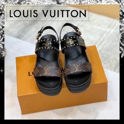 Louis Vuitton MONOGRAM 2020 SS Monogram Platform Blended Fabrics Street Style Plain Leather 