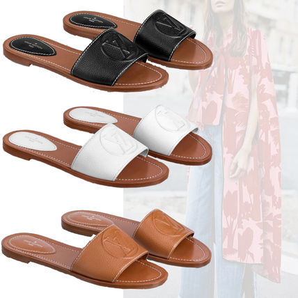 Louis Vuitton 2020 SS Casual Style Plain Leather Logo Sandals 