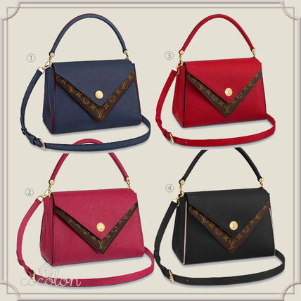 Louis Vuitton 2018 SS 18SS DOUBLE V BI COLOR CALF SKIN HAND BAGSHOULDER BAG 