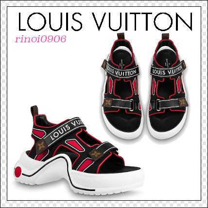Louis Vuitton MONOGRAM 2020 SS Monogram Open Toe Platform Rubber Sole Casual Style 1A7U5P 