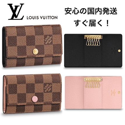 Louis Vuitton DAMIER Unisex Leather Logo KeychainsBag Charms 