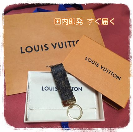 Louis Vuitton Unisex Leather Logo KeychainsBag Charms 