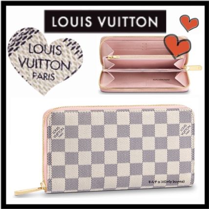 Louis Vuitton DAMIER AZUR Canvas Bi color Long Wallet Long Wallets 