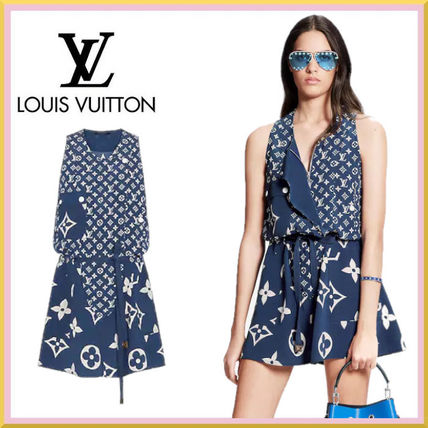 Louis Vuitton MONOGRAM 2020 SS Short Monogram Silk Sleeveless Dresses 1A7SEM 