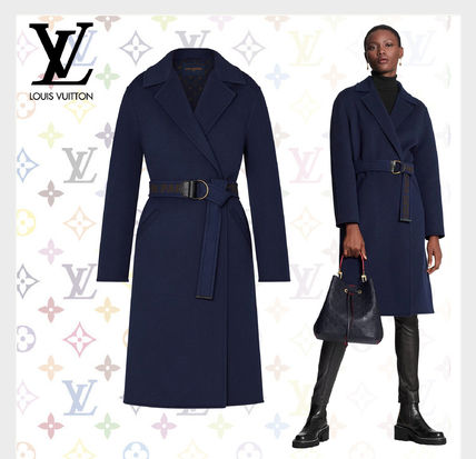 Louis Vuitton 2020 21AW Monogram Wool Blended Fabrics Plain Long Elegant Style Logo 1A821Z 