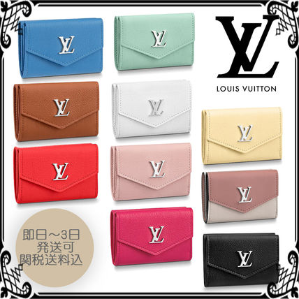 Louis Vuitton LOCKME Plain Leather Folding Wallet Accessories 