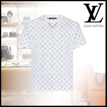 Louis Vuitton MONOGRAM 2020 SS Crew Neck Street Style Chain Cotton Medium Short Sleeves 1A7ST8