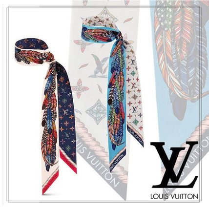 Louis Vuitton 2020 21AW Monogram Silk Logo KnitFur Scarves 
