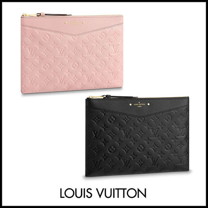 Louis Vuitton MONOGRAM EMPREINTE Monogram Unisex Leather PouchesCosmetic Bags 