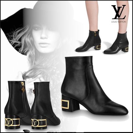 Louis Vuitton Casual Style Plain Leather Block Heels Office Style 1A671I 