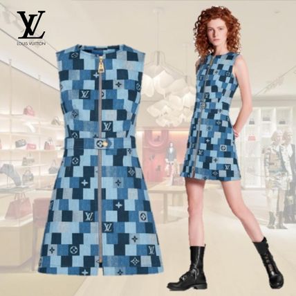 Louis Vuitton MONOGRAM Denim Monogram Check Dress 1A62F0 