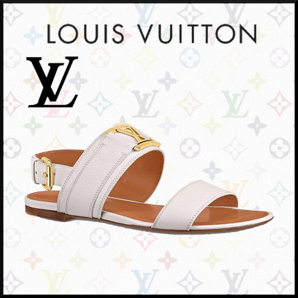 Louis Vuitton 2020 SS Open Toe Casual Style Plain Leather Party Style Logo Sandals 1A64WG 
