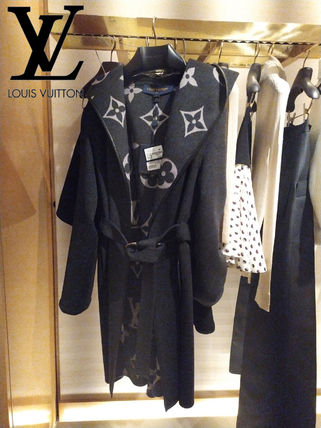 Louis Vuitton 2020 SS Monogram Wool Blended Fabrics Plain Long Logo Coats 1A82GO 