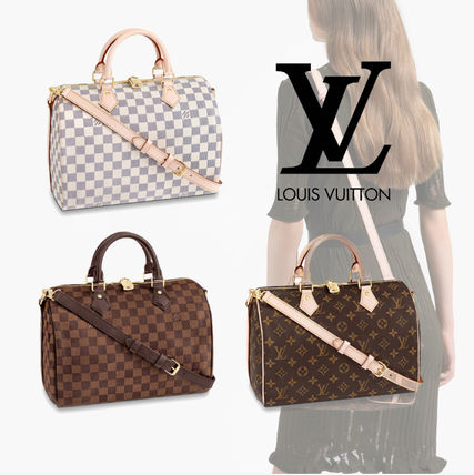 Louis Vuitton DAMIER Other Plaid Patterns 2WAY Leather Crossbody BostonDuffles N41373 N41367 M41112 