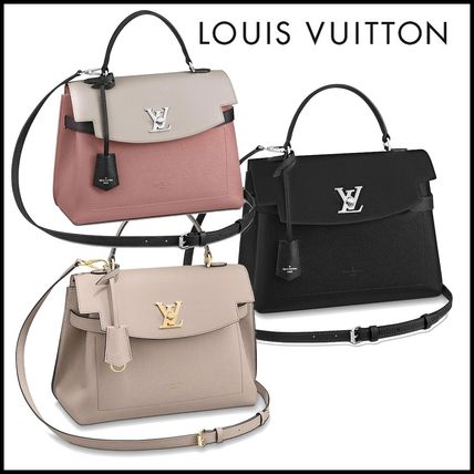 Louis Vuitton MY LOCKME Plain Leather Logo Shoulder Bags 